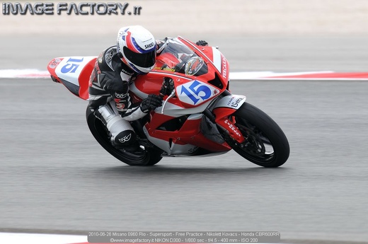 2010-06-26 Misano 0960 Rio - Supersport - Free Practice - Nikolett Kovacs - Honda CBR600RR
